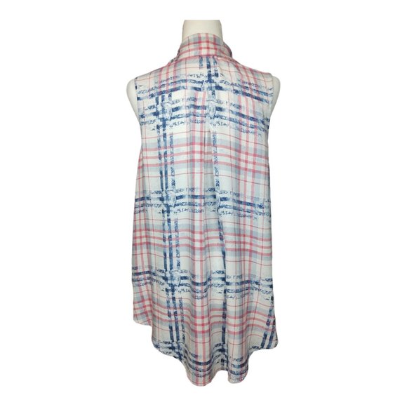 Soieblu High-Low button up Top with Collar Size Large - Picture 3 of 5